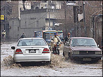 Cars in floods