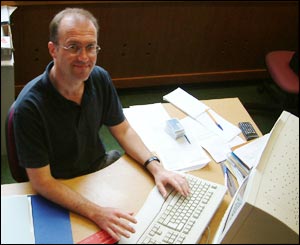 Dr Jones at desk