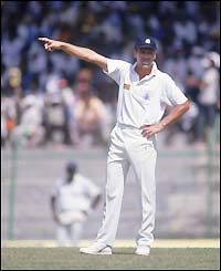 Stewart captains England against India in 1992 but loses out on the full-time job to Mike Atherton