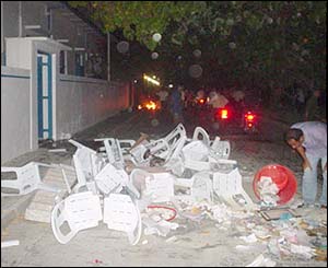 Riot scene in the Male, the Maldives