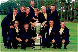 The victorious GB&I Walker Cup team in Sea Island, Georgia, 2001. 