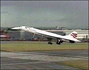Concorde landing at Filton Airfield, Bristol