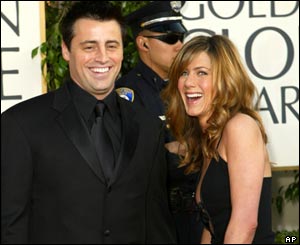 Nominated for best comedy actor Matt LeBlanc brought Friends' co-star Jennifer Aniston to the awards.