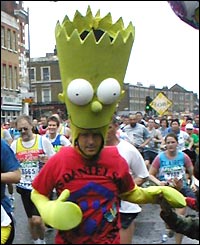 Andrew Humphrey took this shot of Bart Simpson running down Trafalgar Road in Greenwich