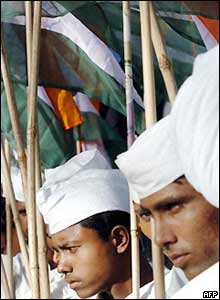 Congress supporters n Delhi