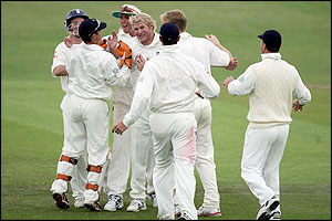 England's players celebrate 