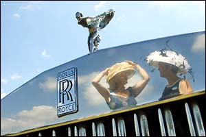 Ladies get ready for Royal Ascot in the shadow of a Rolls Royce