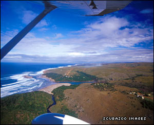 View of the Wild Coast from a microlight