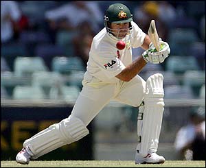 Australia's Ricky Ponting plays a shot