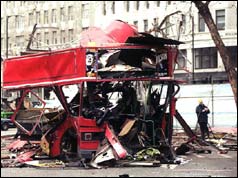 Wrecked bus 
