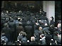 Crowd pressed up to entrace of TUC
