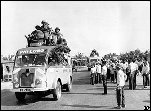 North Vietnamese soldiers head south towards Saigon