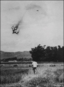 US warplane being shot down