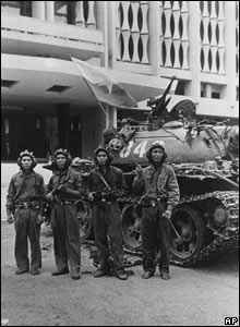 NVA troops at the Presidential Palace in Saigon