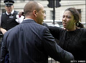 A couple are re-united near the bus bomb blast