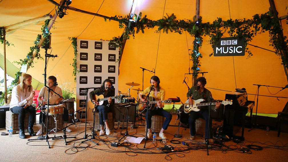Blossoms performing in the BBC Music Tepee