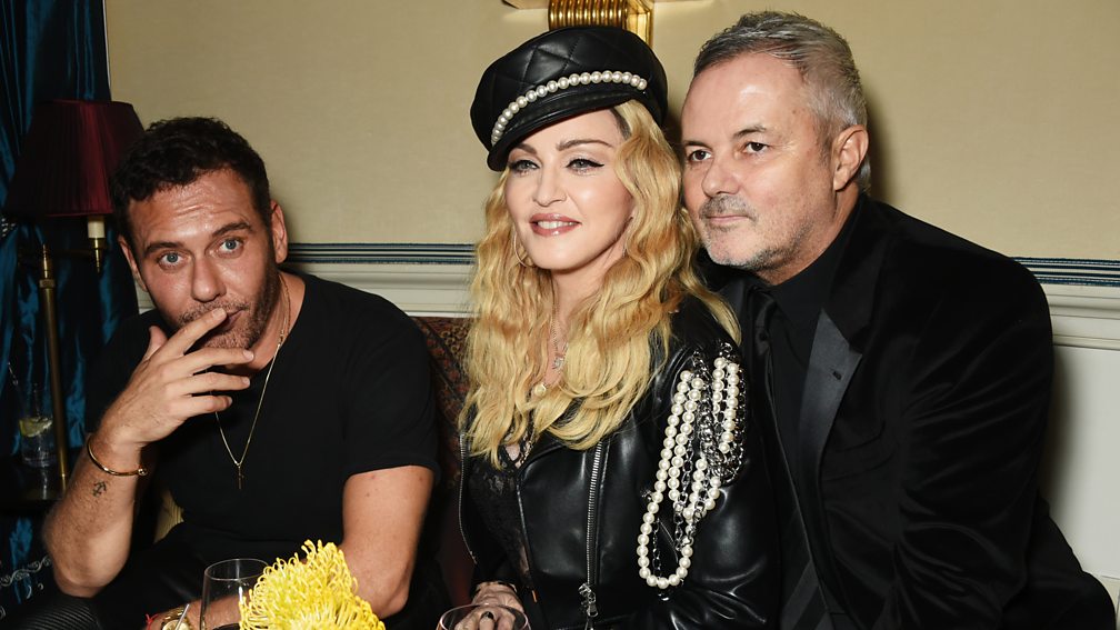 (L-R) Fashion photographer Mert Alaş, Madonna and Nellee Hooper in 2016