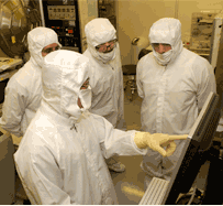 Silicon fabrication plant workers