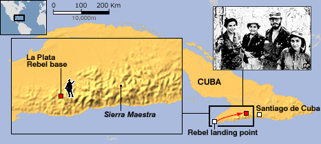 Surviving rebels flee to the mountains of Sierra Maestra