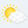Sun appearing behind a cloud - neutral