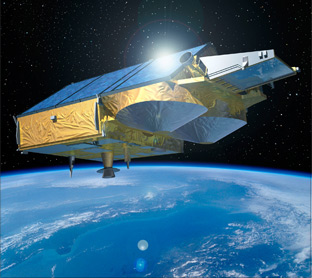 Graphic image of Cryosat satellite