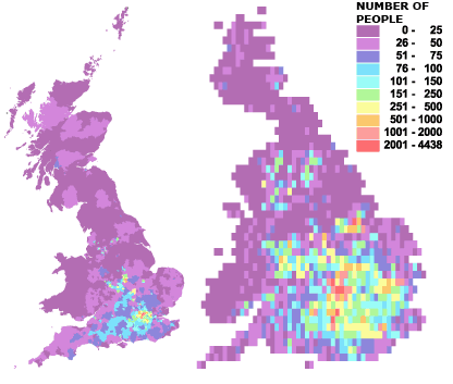Concentrations of people born in Kenya