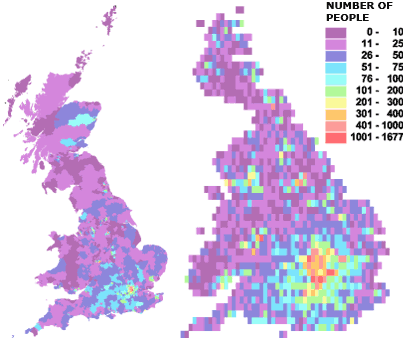 Concentrations of people born in Other Middle East
