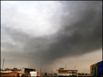 Basra üzerindeki duman tabakası
