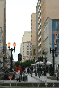 Con đường đi bộ ở trung tâm Curitiba
