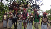 The Mount Hagen Golgoi Group people in Papua New Guinea with BBC Radio 3's Music Planet team