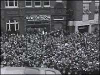 Swindon Town fans in Regents Circus