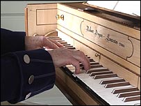 Keith Jackson playing the harpsichord