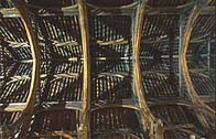 Photograph showing the interior woodwork to Westminster Hall