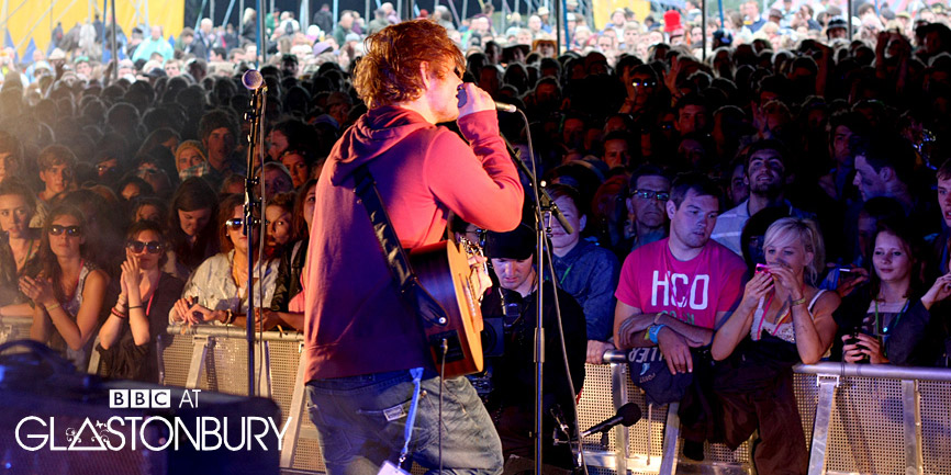 Long supported by BBC IIntroducingin Suffolk, Ed Sheeran wows the BBC stage at Glastonbury, June 2011