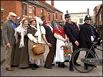 Various characters at the museum