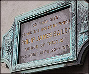 Plaque for Philip James Bailey