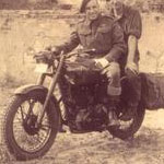 My friend and me on the motorbike.