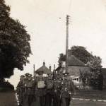 "D" (Dunstable) Company, The 5th Battalion, The Bedfordshire and Hertfordshire Regiment of the Territorial Army. The Senior N.C.O. leading on their left is C.S.M Albert Morgan.