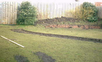 View of the bank before the posts went in.