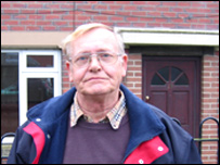 Fred Rushton outside his childhood home