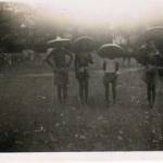 Native boys in their sun hats and sun shade looking after the ‘cows’. Most of them are bulls and what cows there are, are not used for milk goats always supply the milk.
