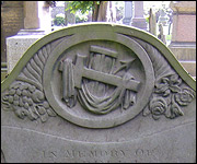 Top of gravestone with imagery