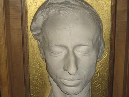 Chopin's death mask. Picture courtesy of the Royal Northern College of Music.