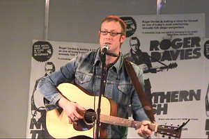 Roger Davies is a folk singer who works the people and towns of West Yorkshire into his songs. 