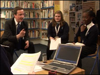 David Cameron speaks to students