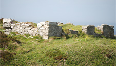 The track leading up the hillfort