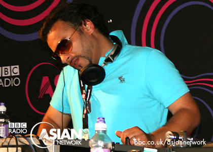 Ameet Chana in the mixtent at London Mela 2009