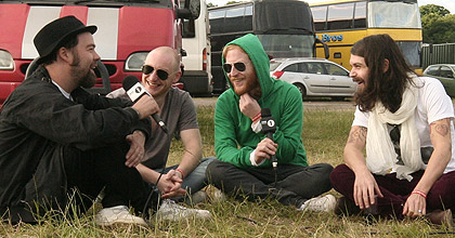 Biffy Clyro being interviewed by Dan Carter