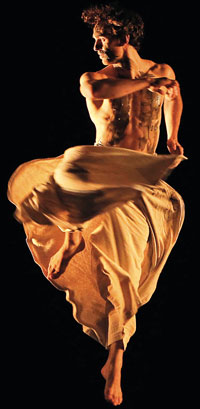 Josef Perou performing Black Milk by Ohad Naharin. Photo: Roy Campbell-Moore