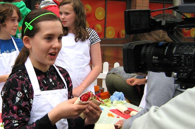 Being filmed by the BBC